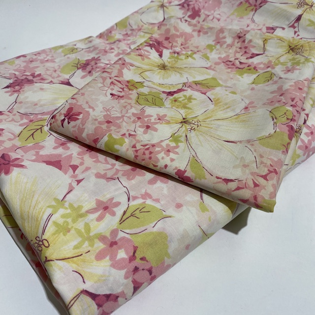SHEET SET, Pink Lime Green Floral (Sheet, Pillowcase)